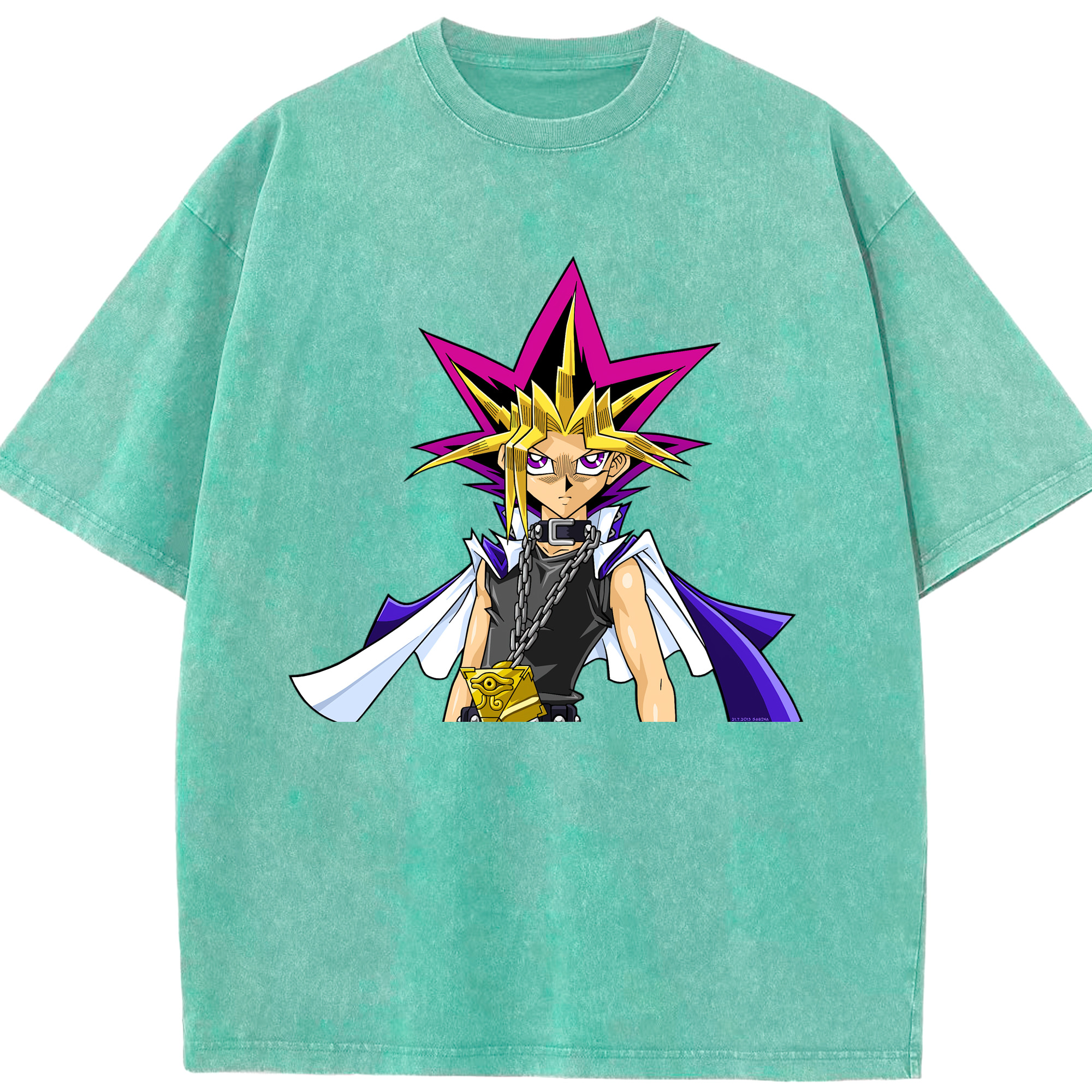（画像用） 遊☆戯☆王 Yu-Gi-Oh! 綿100% ヴィンテージ風 半袖Tシャツ（フロントプリント）